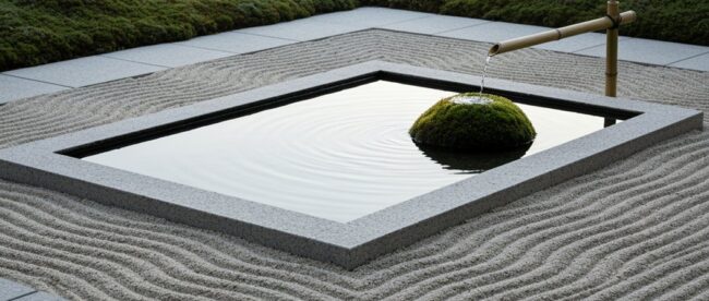 minimalistischer Meditationsgarten